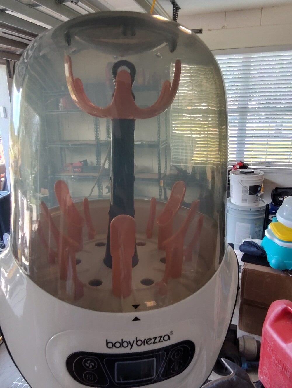 Electric Bottle Sterilizer - White with Orange Inserts
